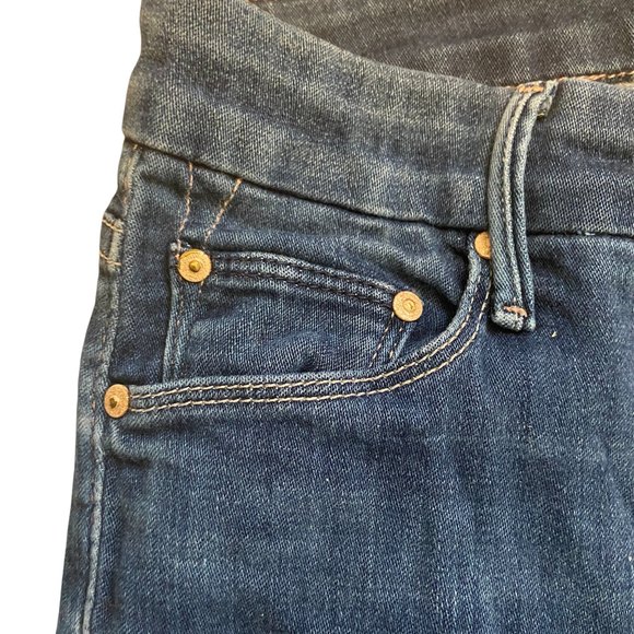Mother The Looker Jeans Sea of Secrets Cut Dark Wash Women's 27 Mid Rise Skinny - Picture 10 of 13